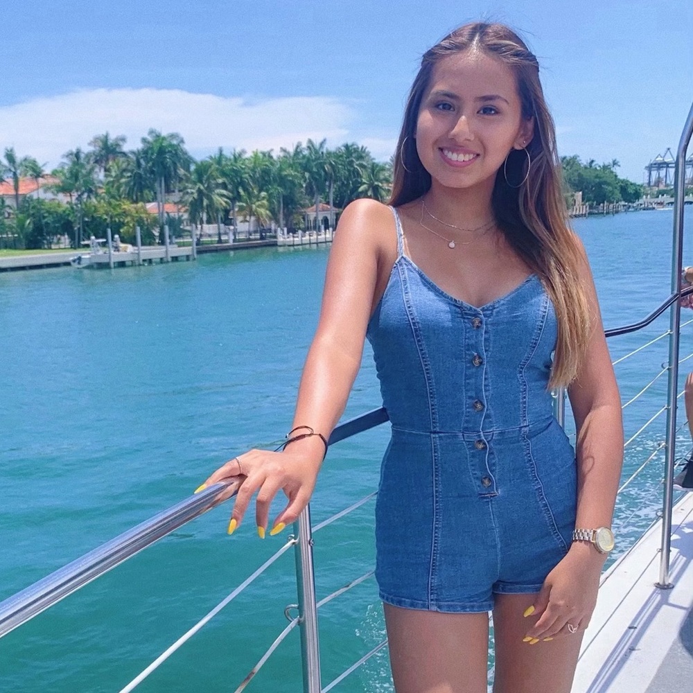 F21 Denim Button Up Romper (Size 2)